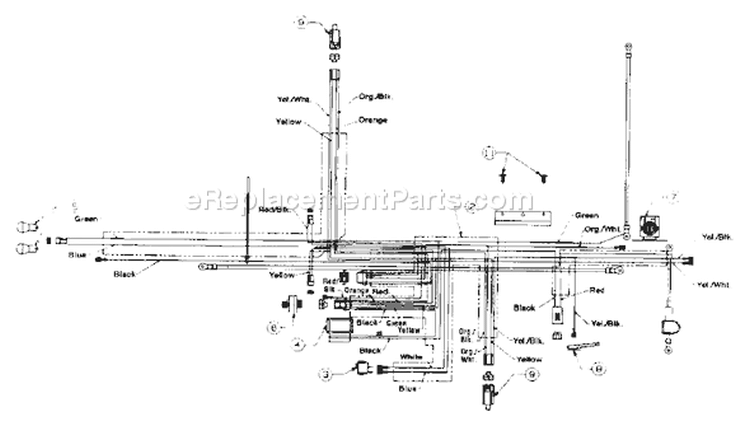 Page D Diagram and Parts List for 13AM672G088 1999 Yard Machines Lawn Tractor